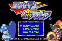 Rockman & Forte title screen for GameBoy Advance